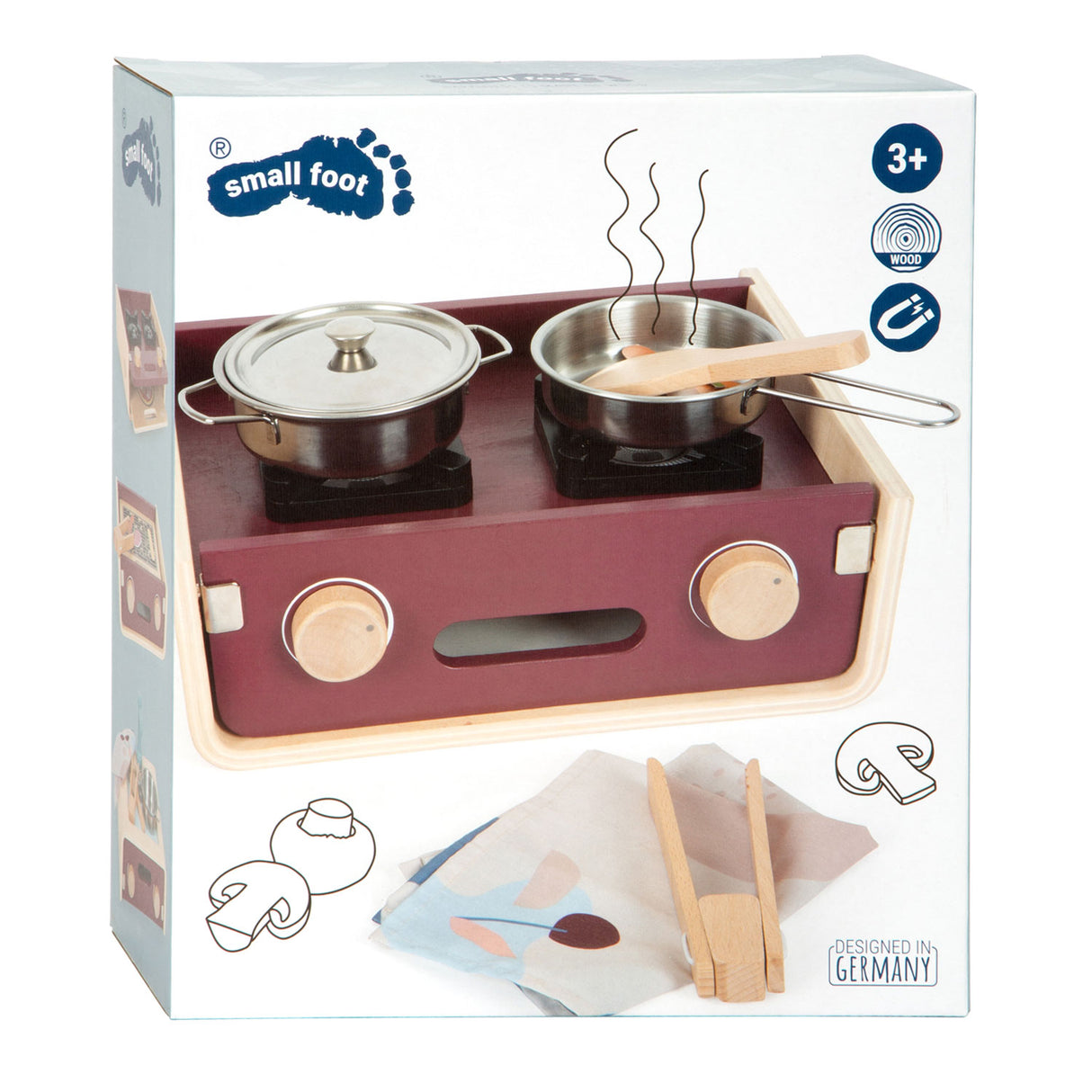 Small foot - Cuisine de camping en bois savoureuse, 9 pcs.