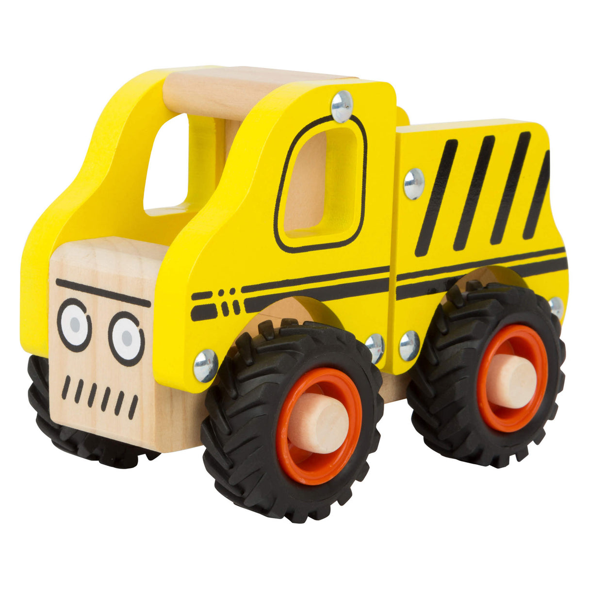 Small foot - chantier de construction de véhicules de travail en bois jaune