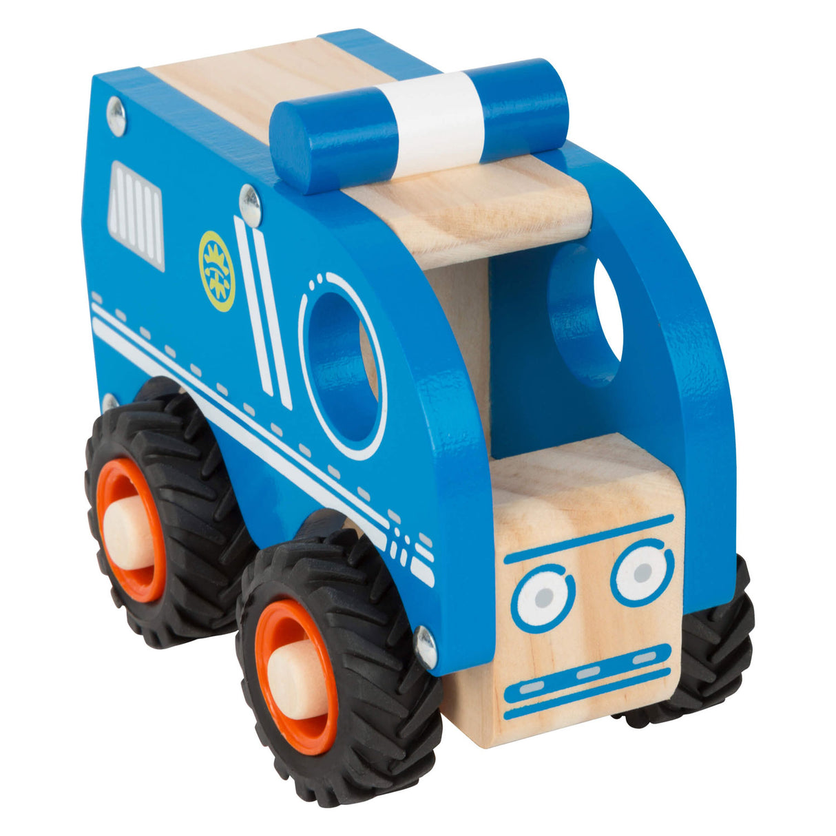 Small foot - voiture de police en bois bleue
