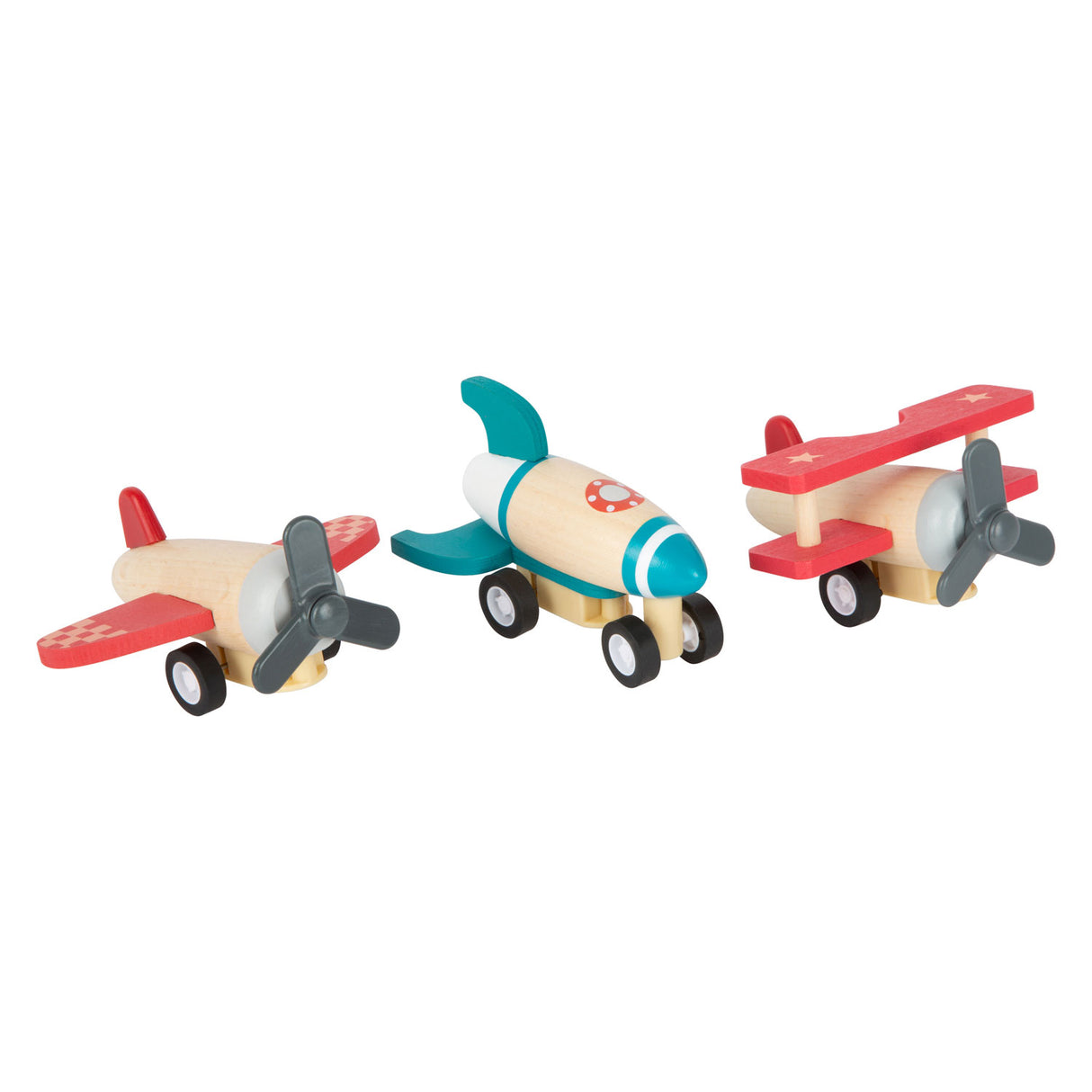 Small foot - rabots à tirer en bois, lot de 3