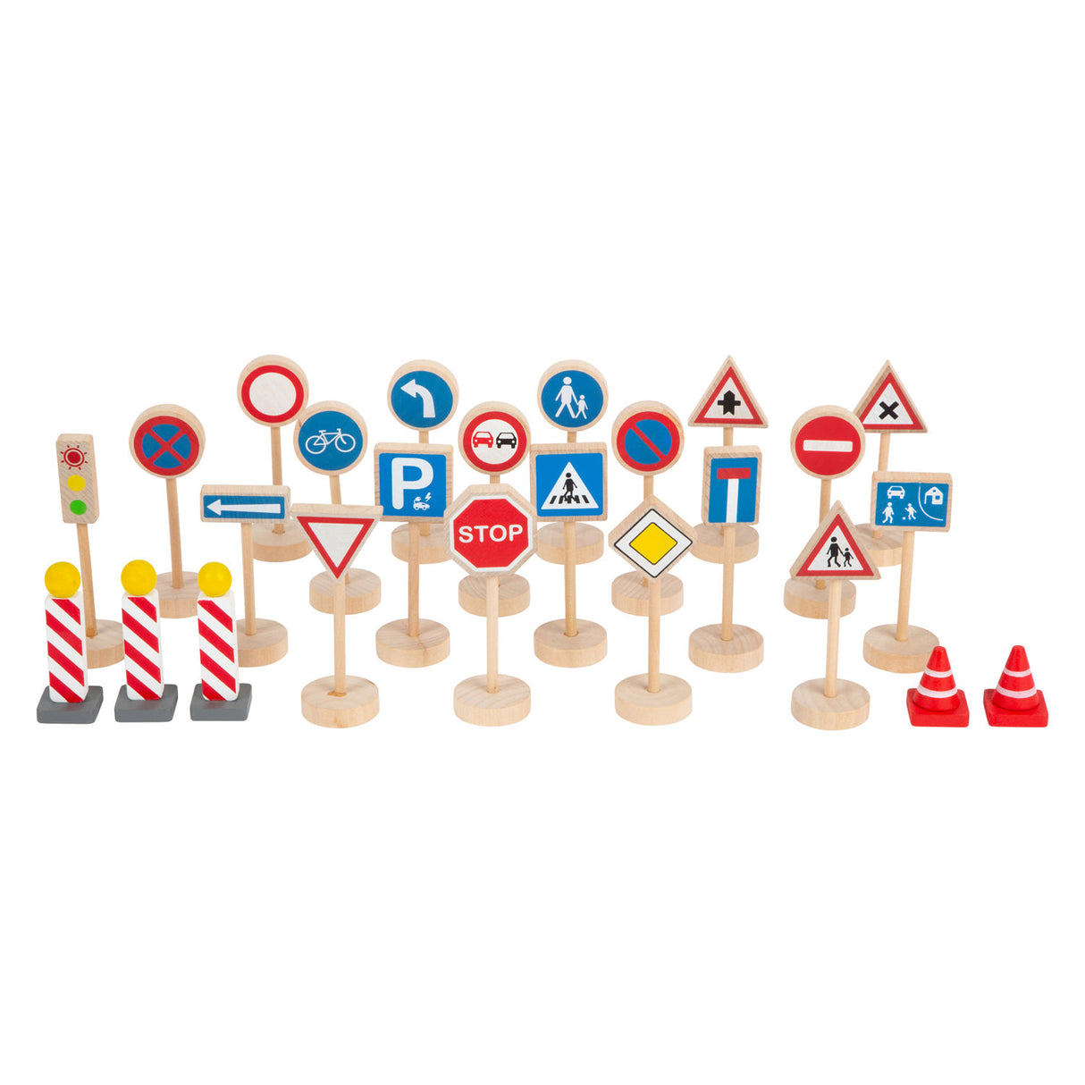 Small foot - jeu de mini panneaux de signalisation en bois, 25 pcs.