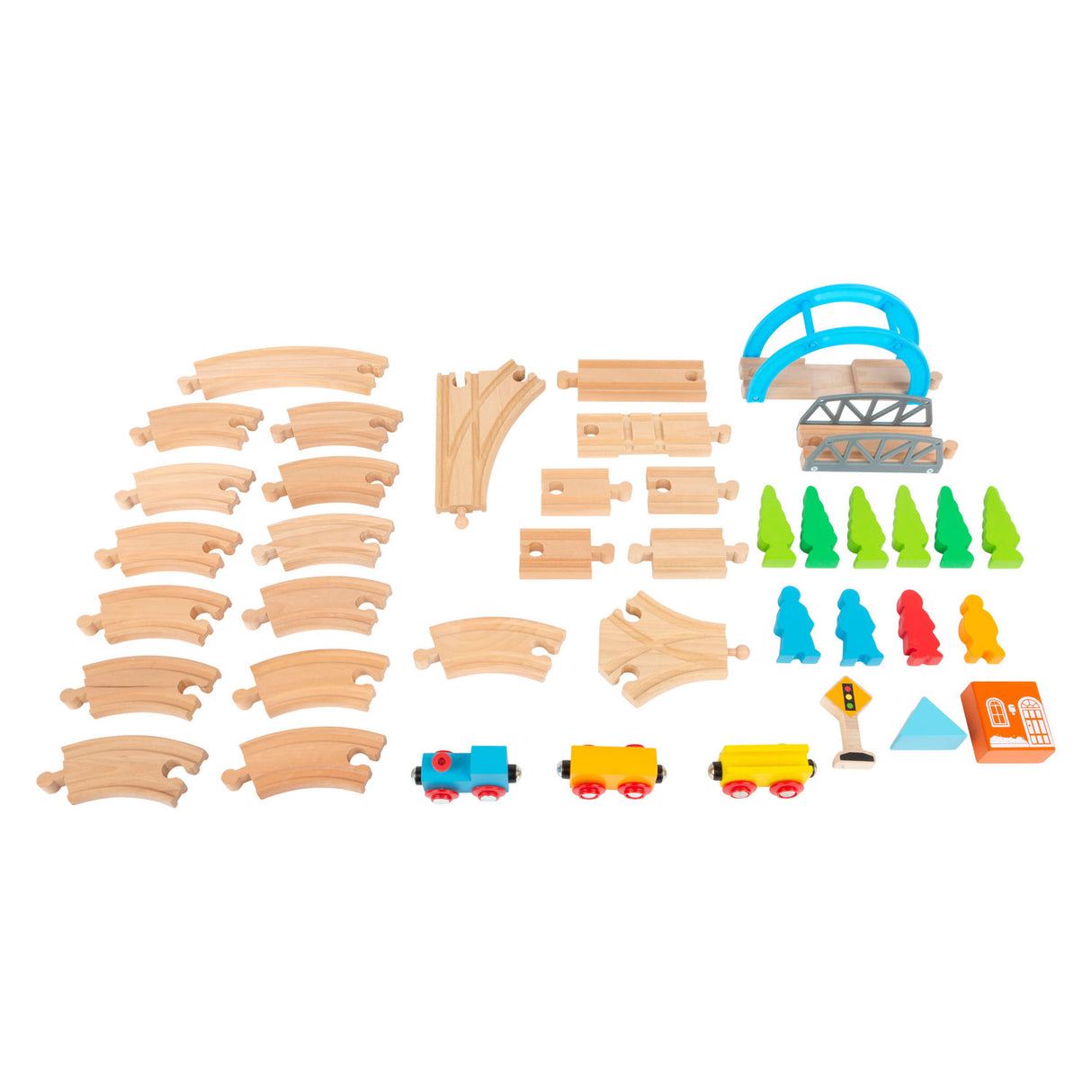 Small foot - coffret train en bois grand voyage, 40 pièces.