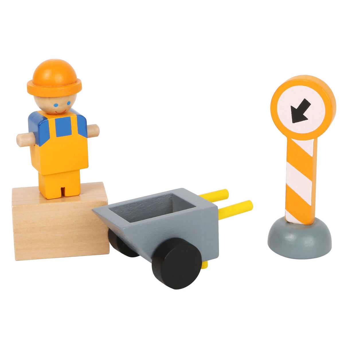 Small foot - chantier de construction de grue en bois avec accessoires, 14 pcs.