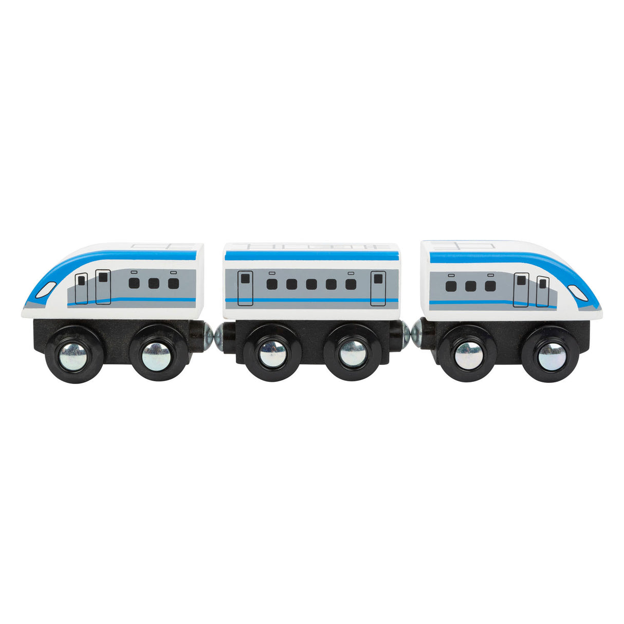 Small foot - coffret train en bois avec pont, 60 pièces.