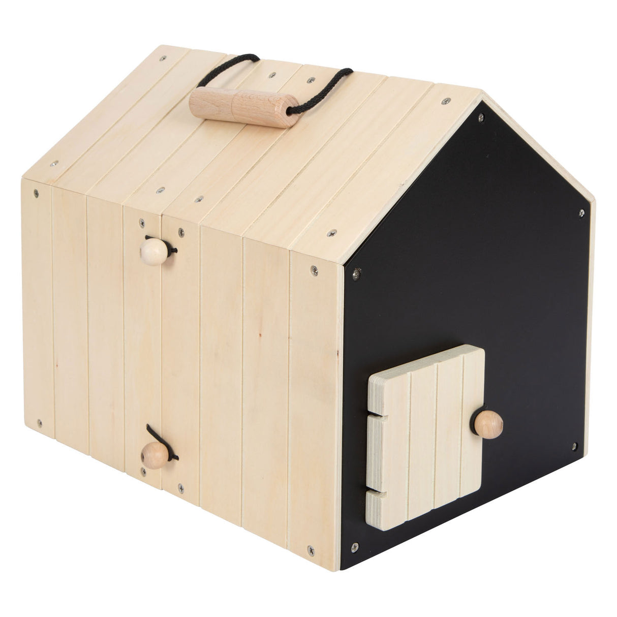 Small foot - Clapier à lapin en bois avec peluche lapin, 15 pièces.