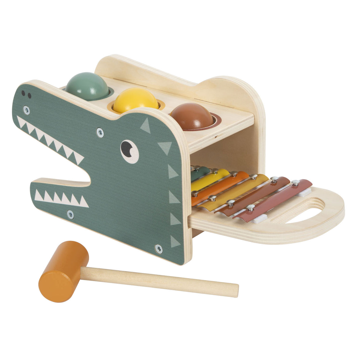 Small foot - xylophone en bois et banc marteau safari, 5 pcs.