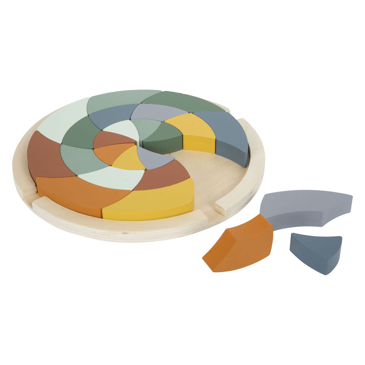 Small foot - puzzle en forme de bois safari rond, 24 pcs.