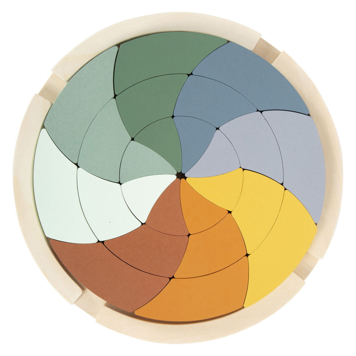 Small foot - puzzle en forme de bois safari rond, 24 pcs.