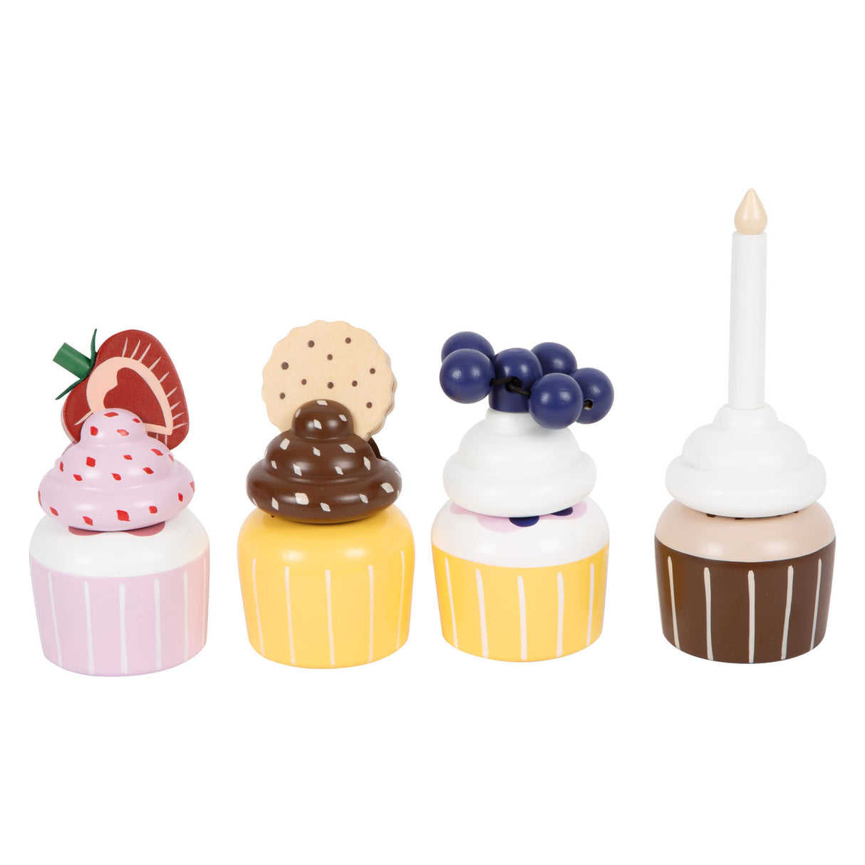 Small foot - étagère à nourriture en bois avec cupcakes, 13 pièces.