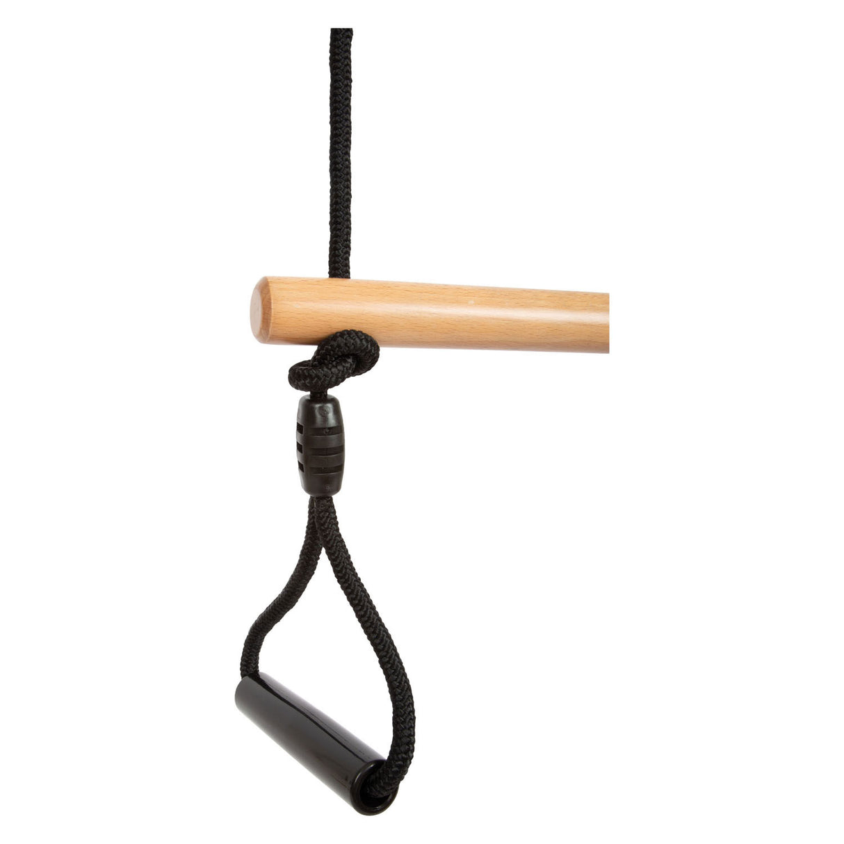 Petit pied - balançoire trapèze en bois avec cercles de gymnaste ligne noire