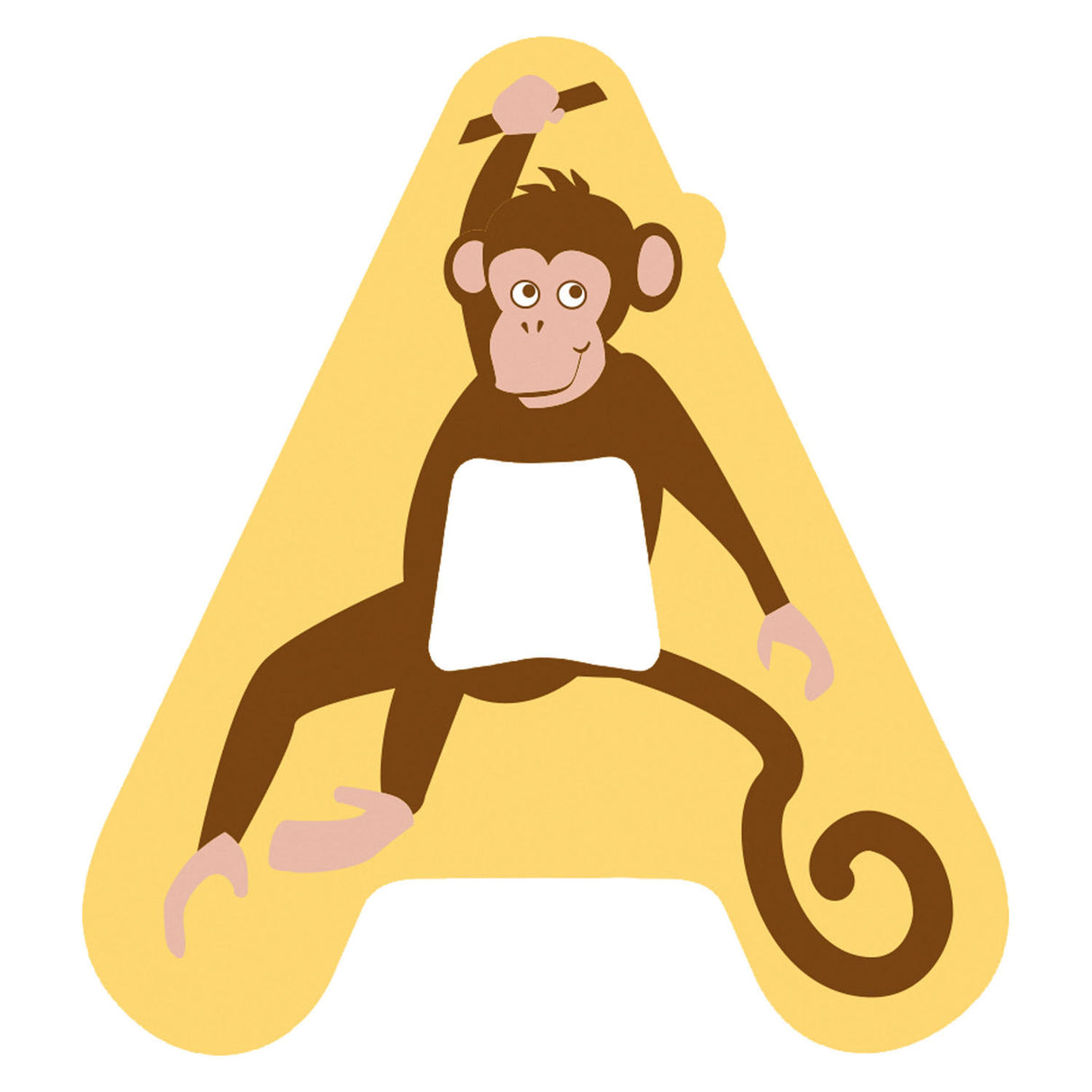 Small foot - lettre enfant animal en bois - a