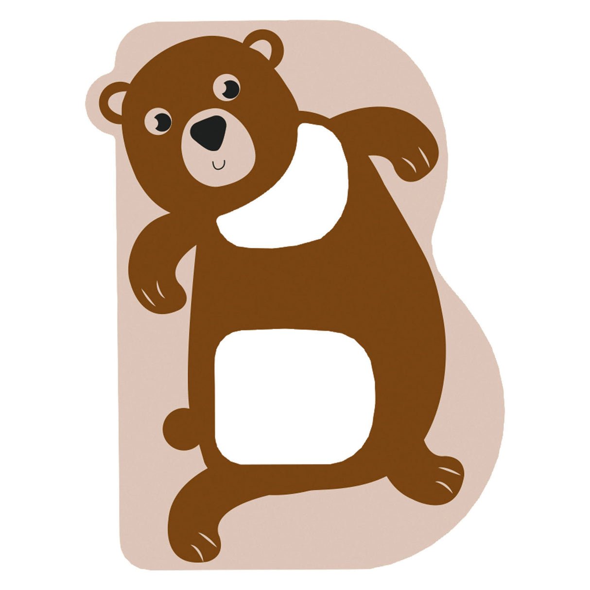 Small foot - lettre enfant animal en bois - b