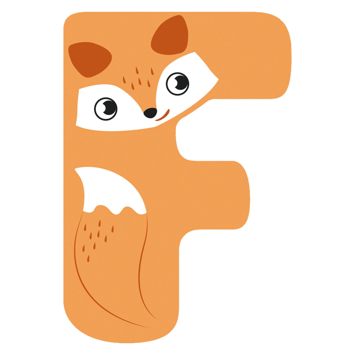Small foot - lettre enfant animal en bois - f