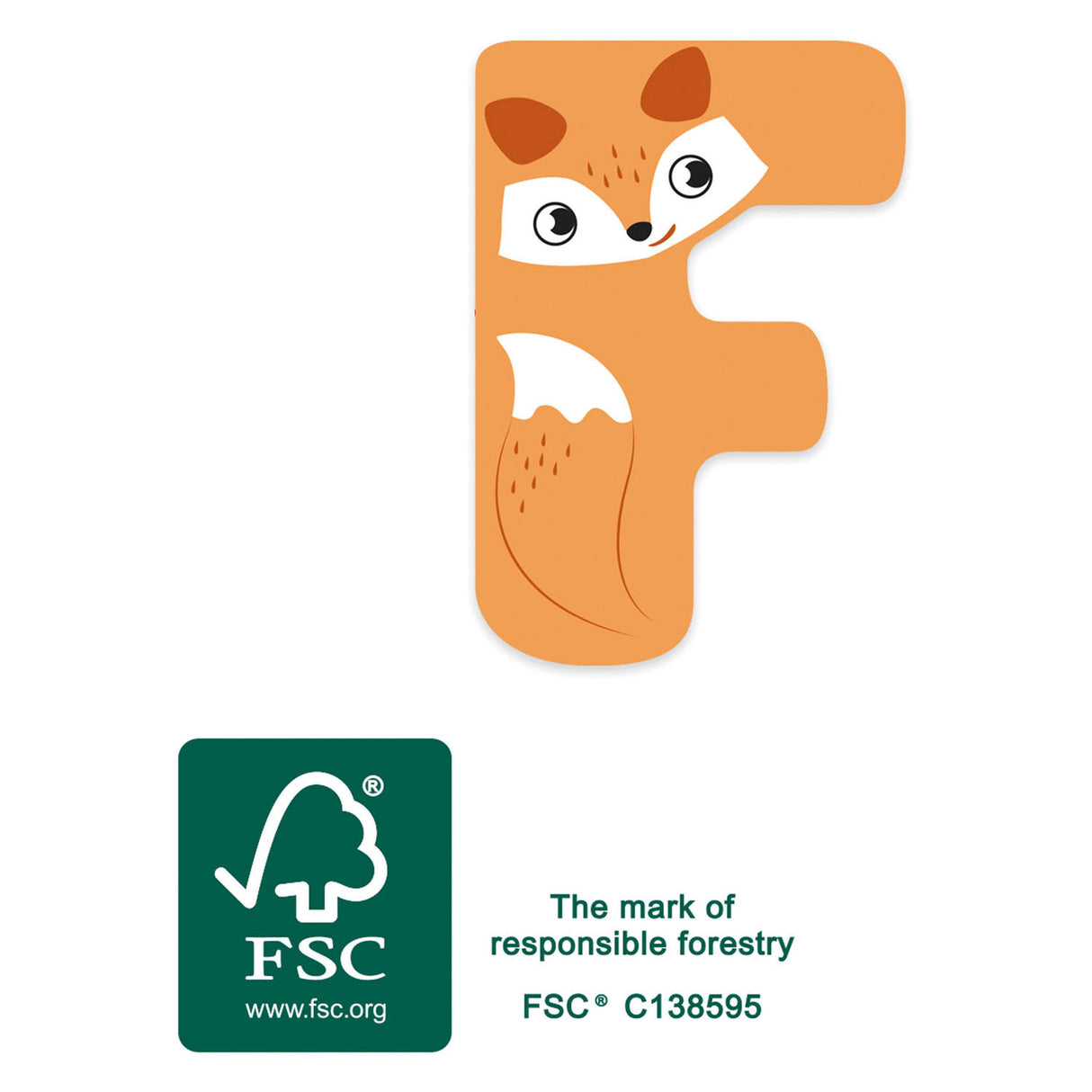 Small foot - lettre enfant animal en bois - f