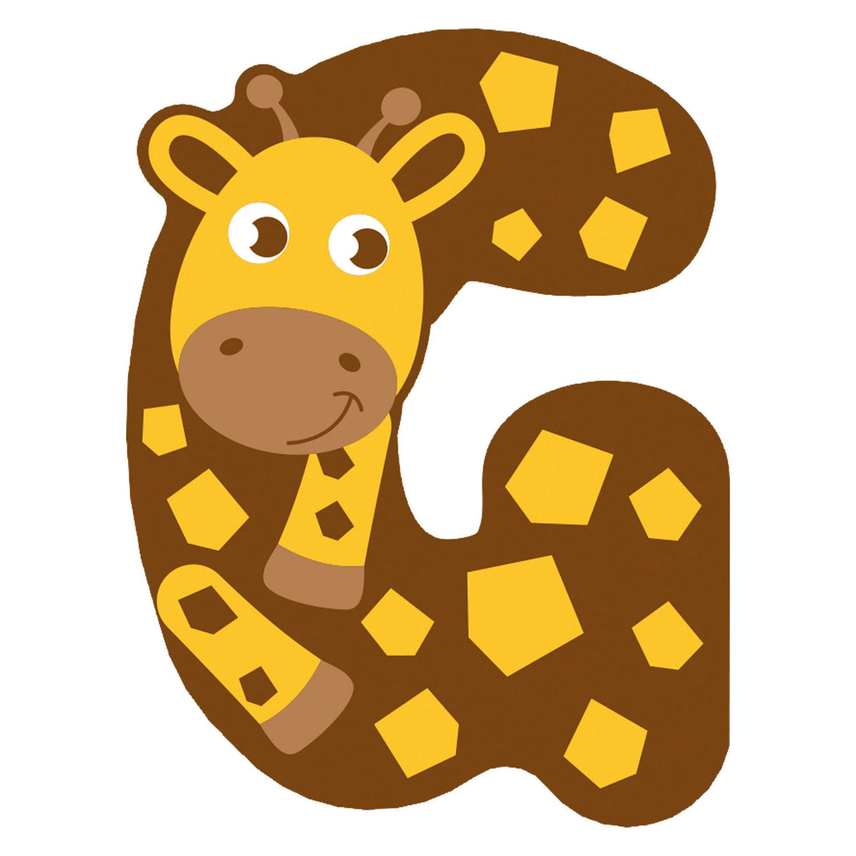 Small foot - lettre enfant animal en bois - g