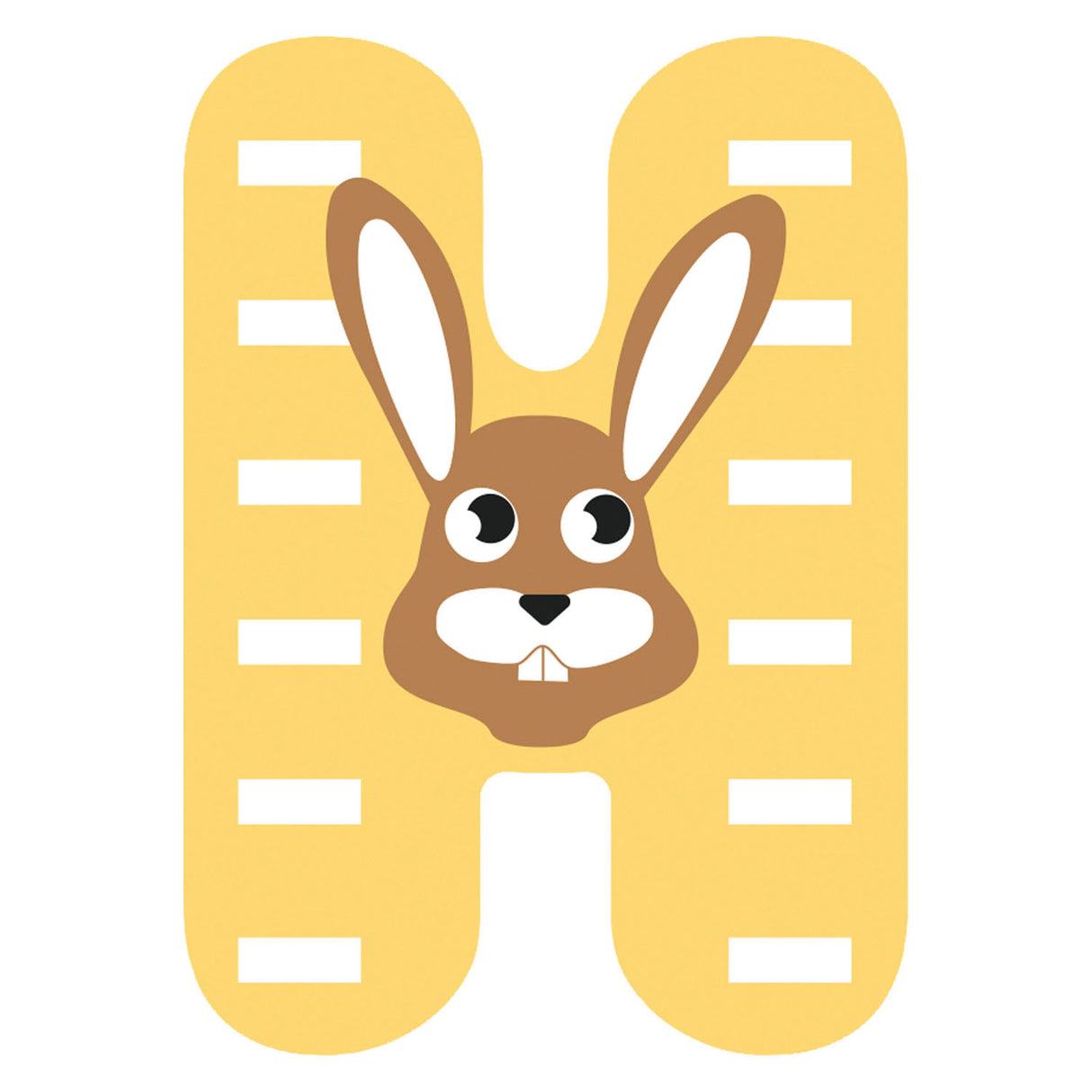 Small foot - lettre enfant animal en bois - h