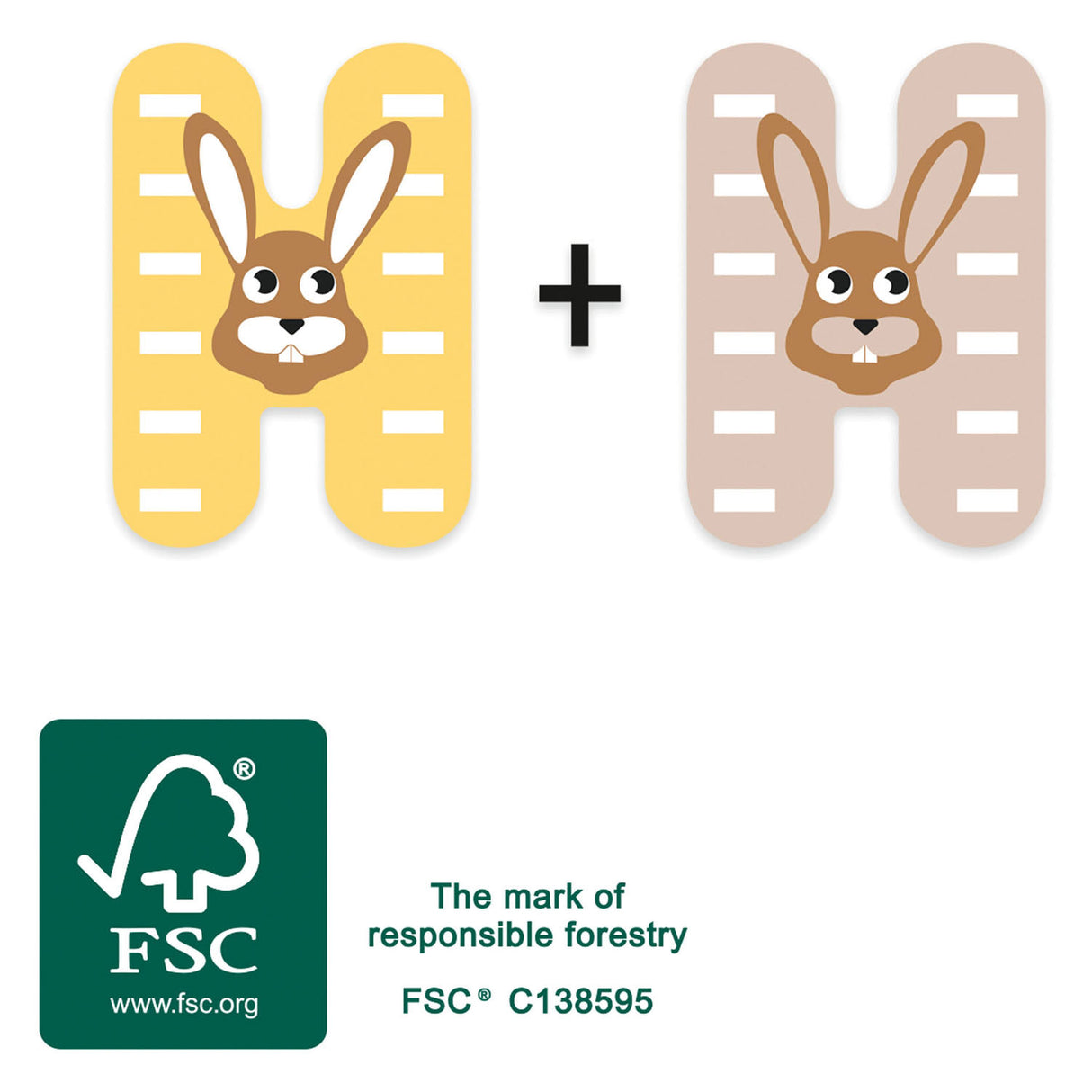 Small foot - lettre enfant animal en bois - h