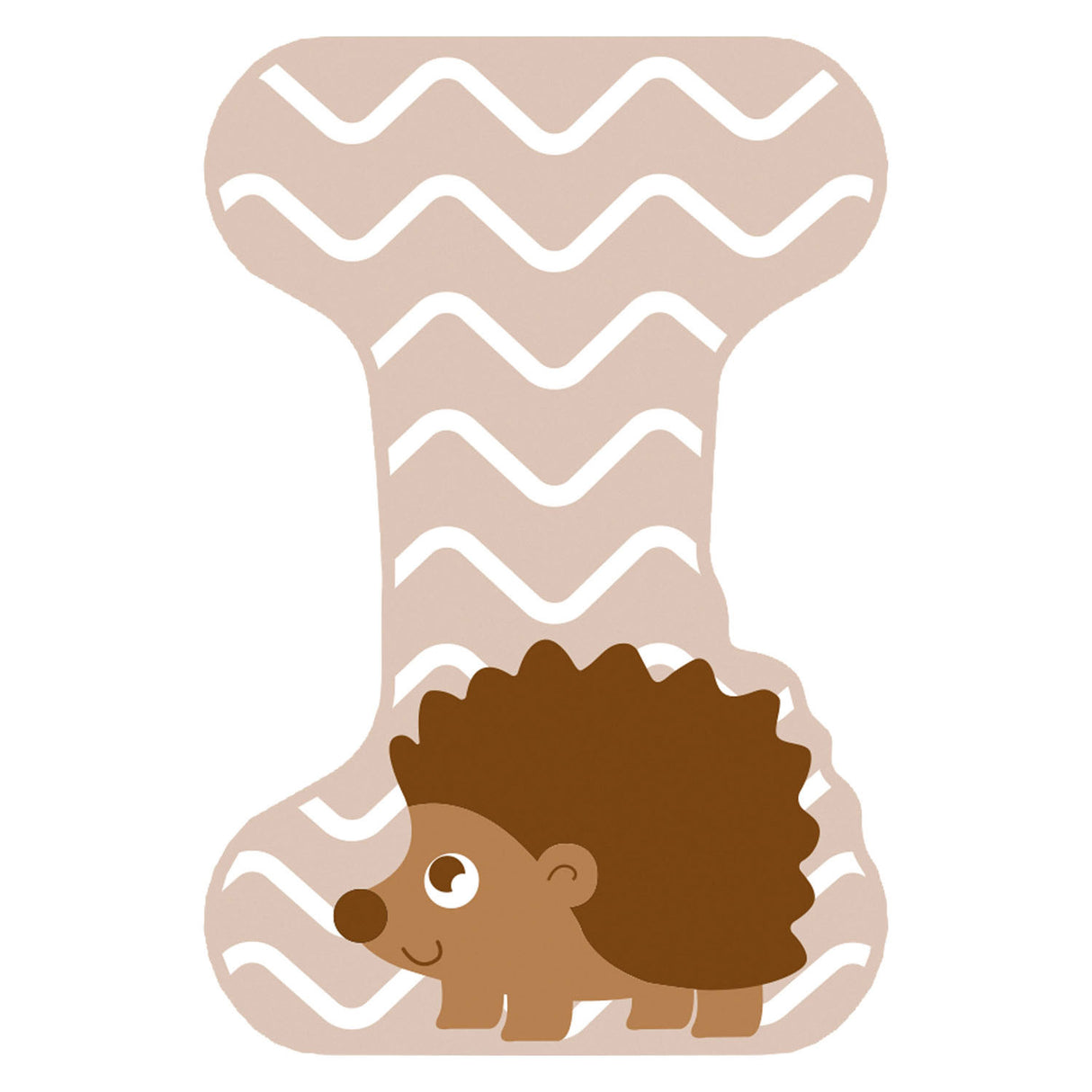 Small foot - lettre enfant animal en bois - i