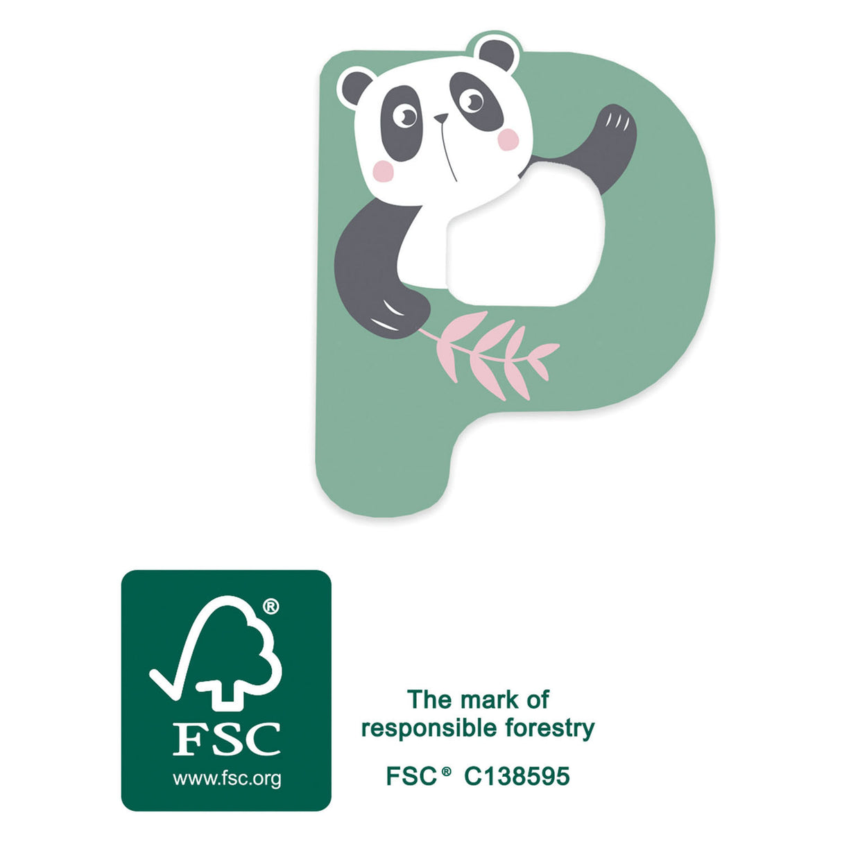 Small foot - lettre enfant animal en bois - p