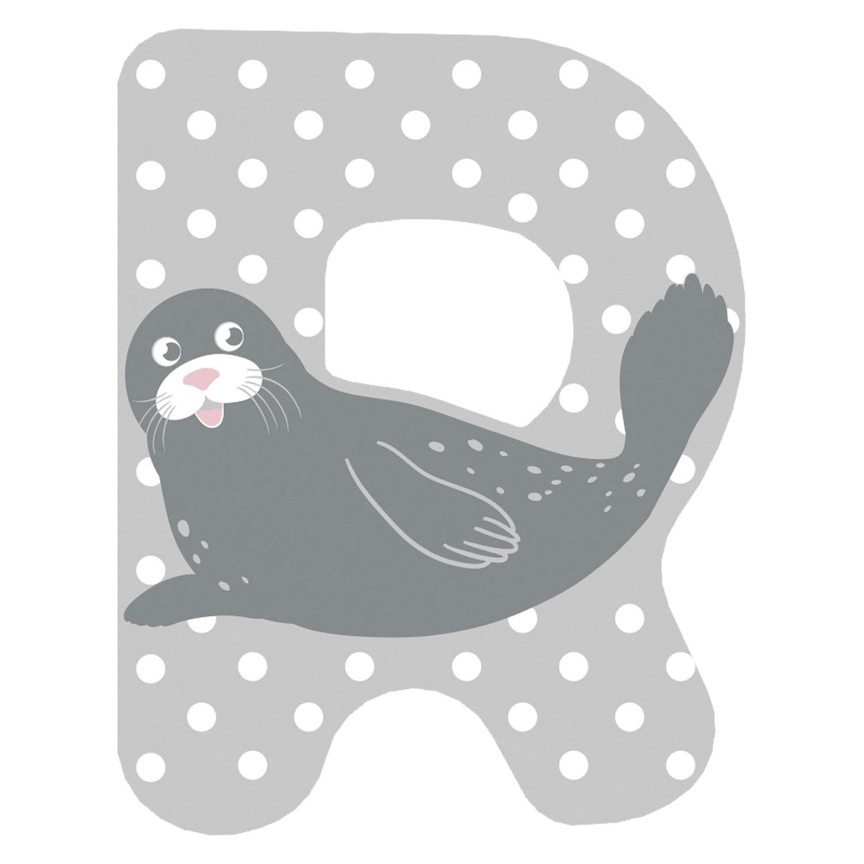 Small foot - lettre enfant animal en bois - r