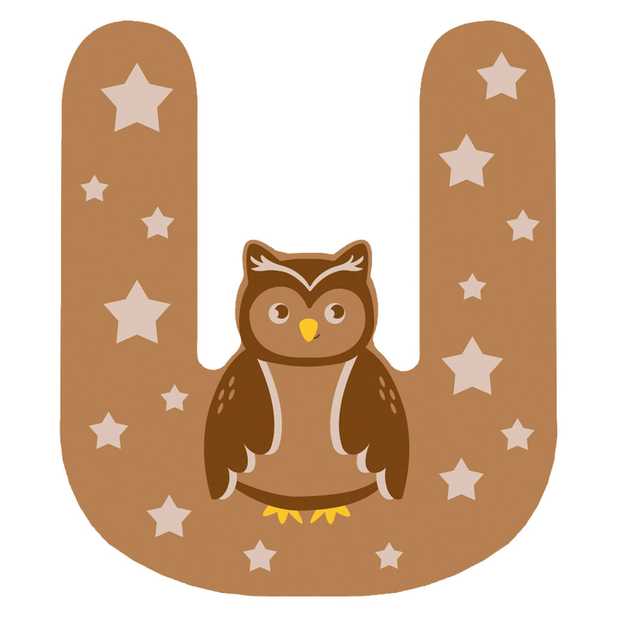 Small foot - lettre enfant animal en bois - u