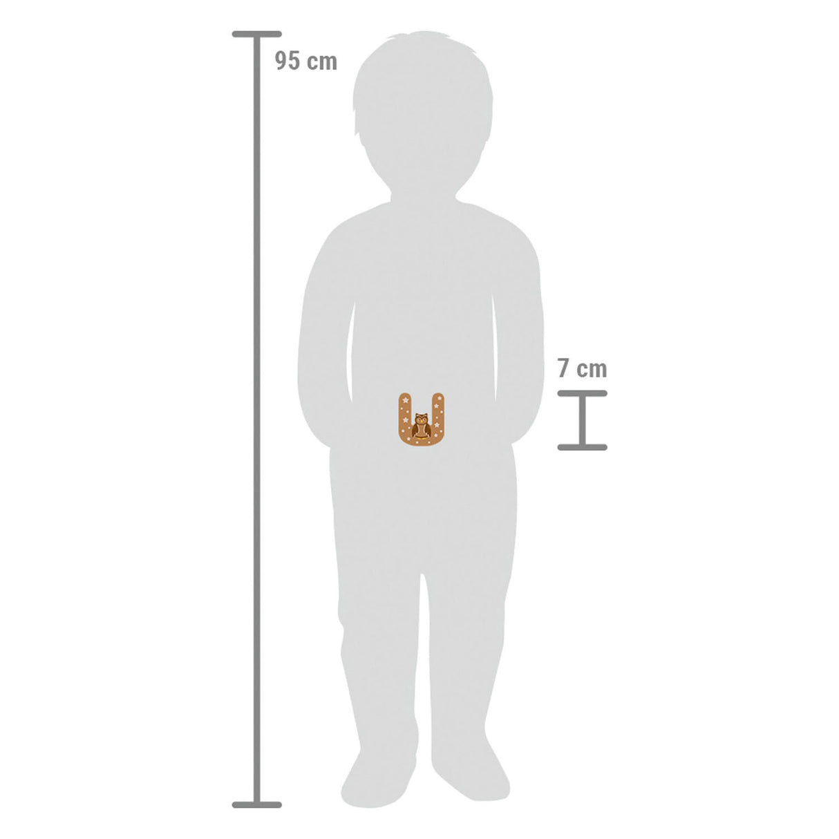 Small foot - lettre enfant animal en bois - u