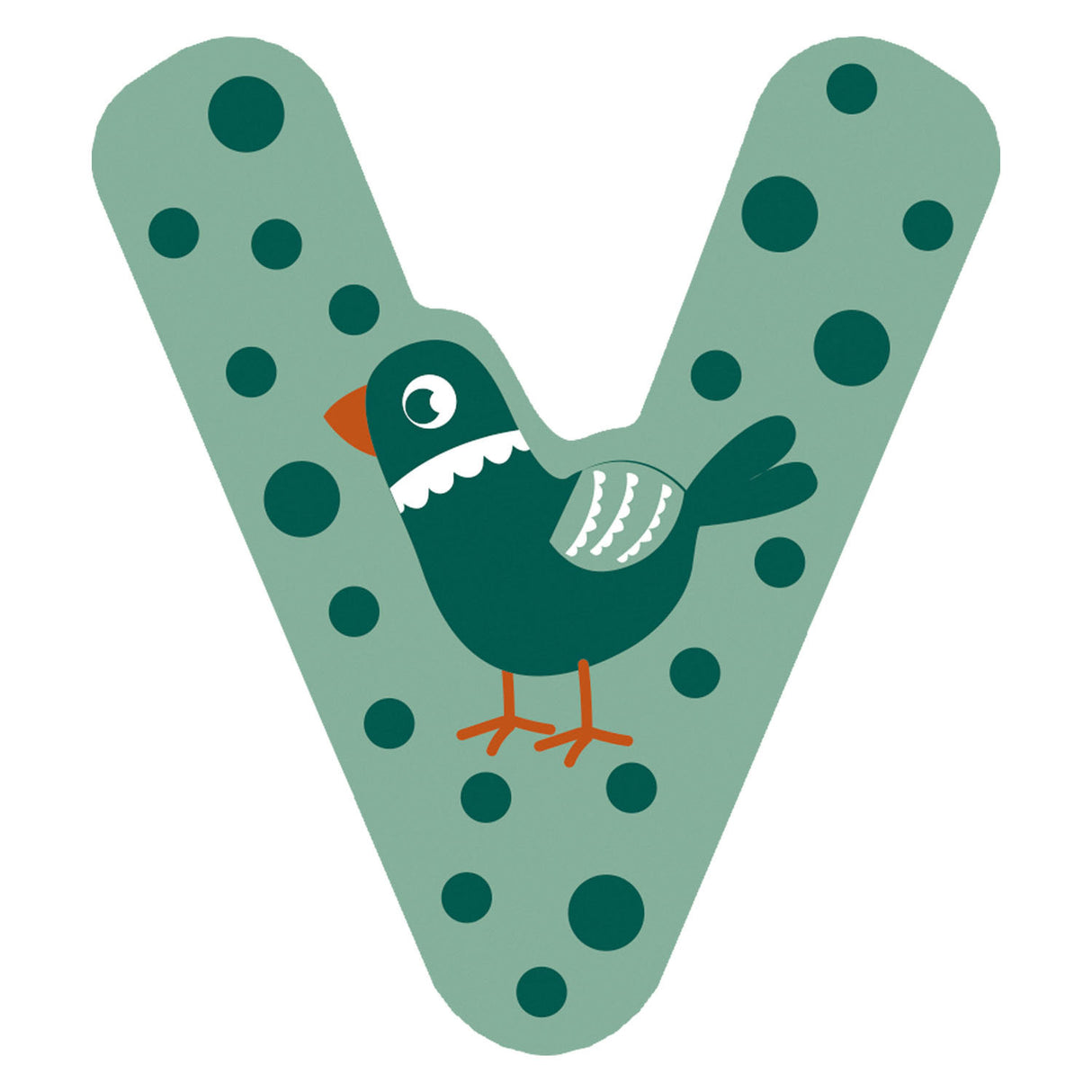 Small foot - lettre enfant animal en bois - v