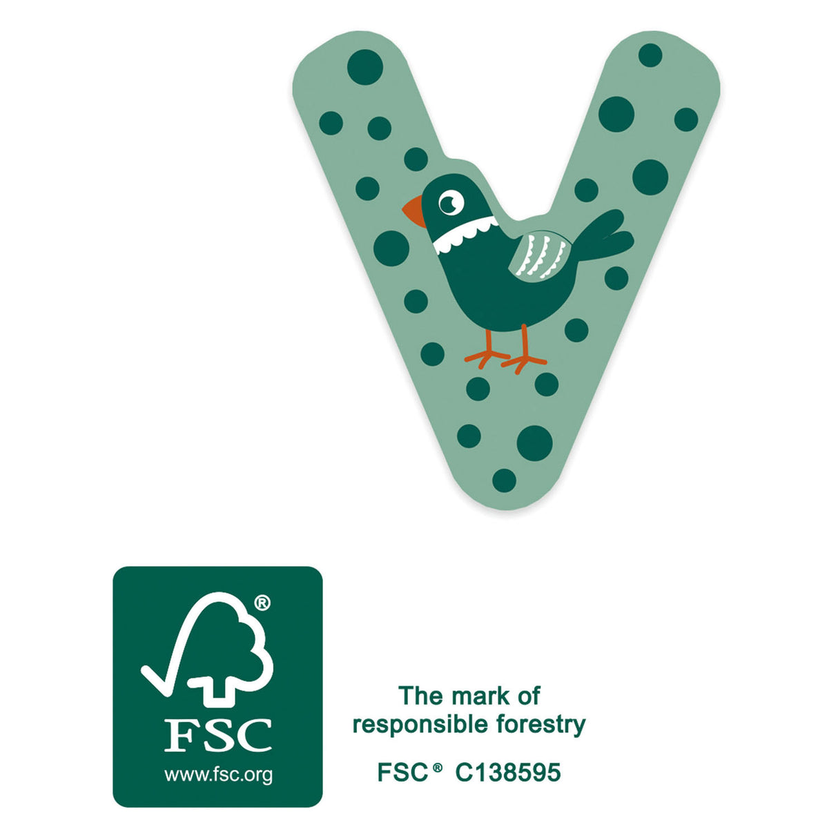 Small foot - lettre enfant animal en bois - v