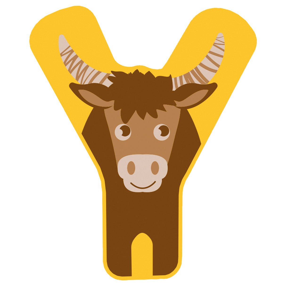 Small foot - lettre enfant animal en bois - y