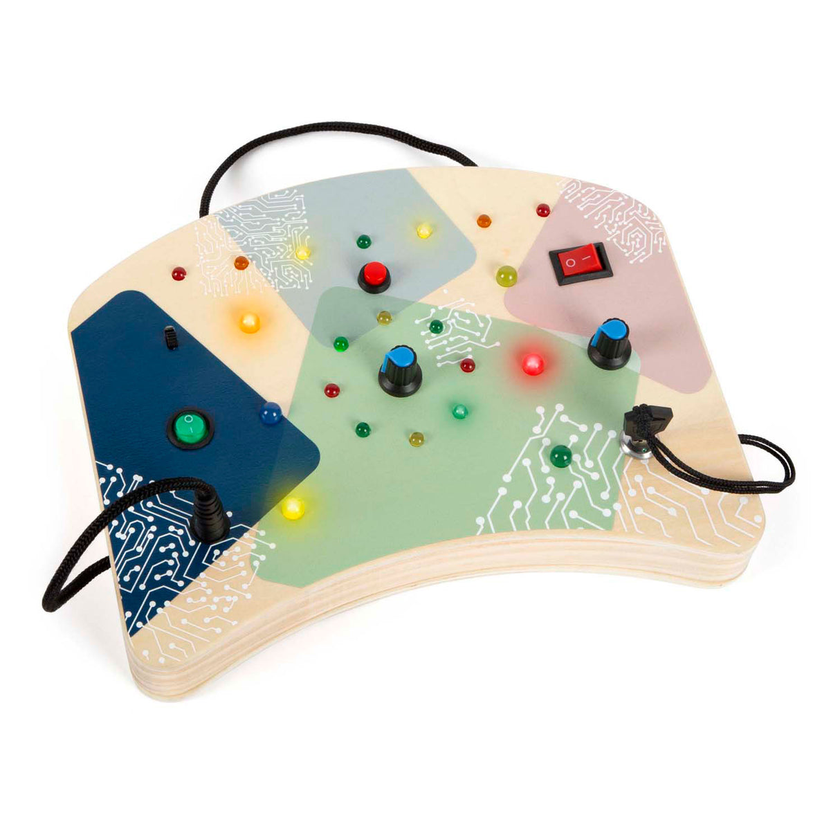 Small foot - Tableau d'activités LED en bois avec lumière et interrupteurs