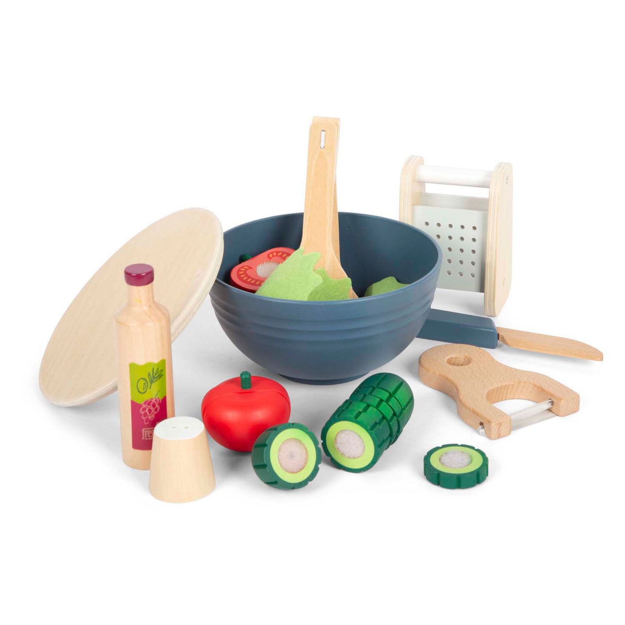 Small foot - ensemble de jeu de salade de nourriture en bois, 11 pièces.