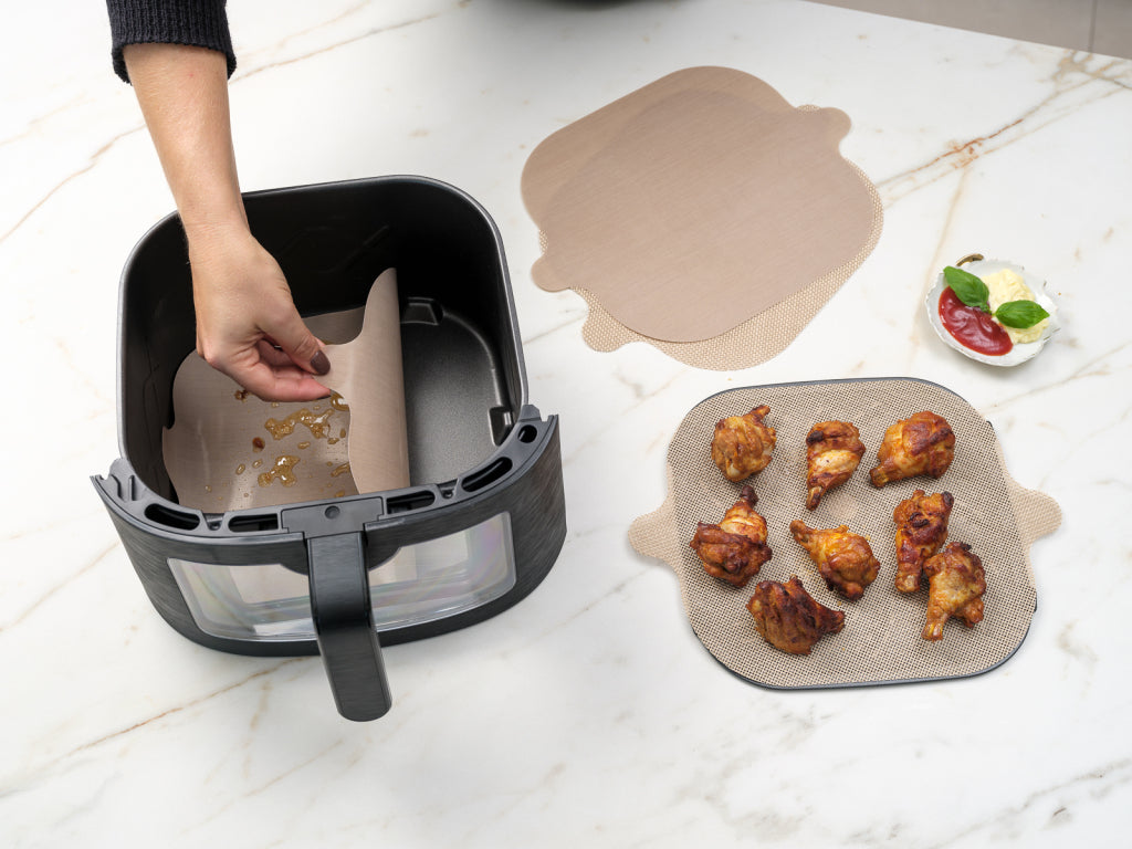 Plaques à pâtisserie Nostik airfryer 2 pièces carrées sans pfas 24x24cm | 12 pièces
