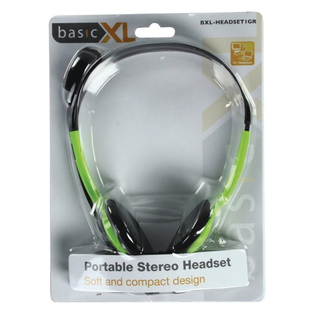 Basicxl bxl-headset1 casque stéréo vert noir