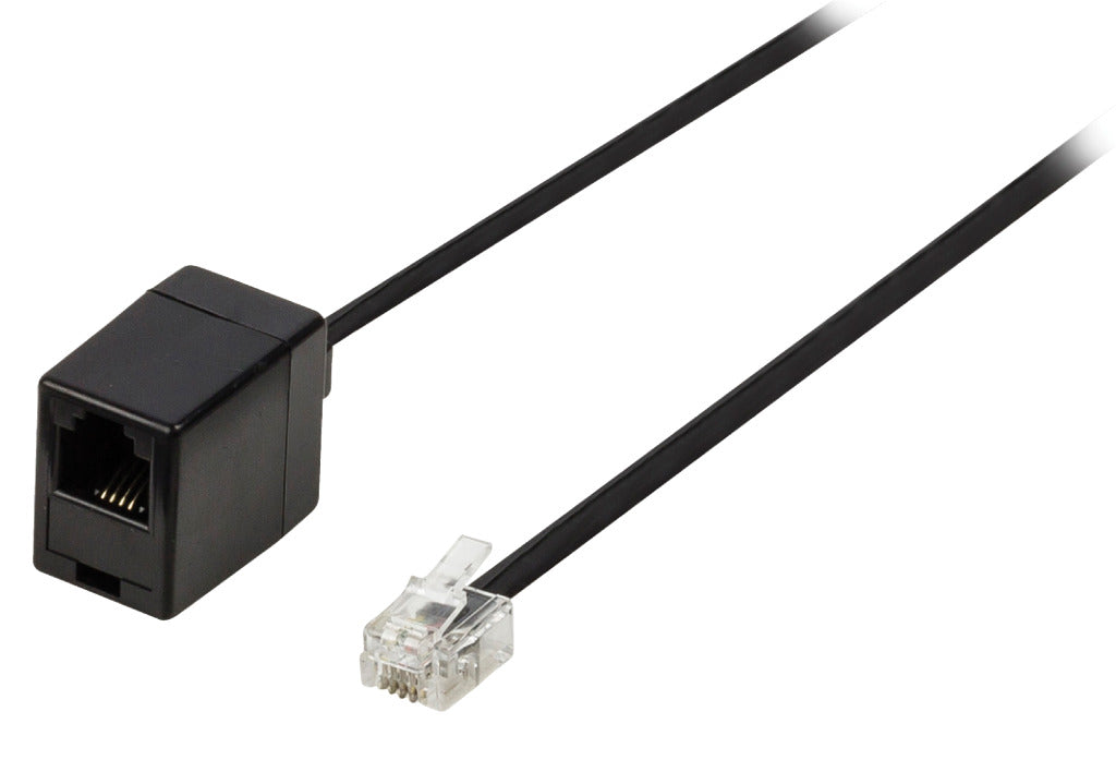 Valueline Valueline VLTP90205B100 Câble d'extension télécom Rj11 mâle Rj11 femelle 10,0 M noir