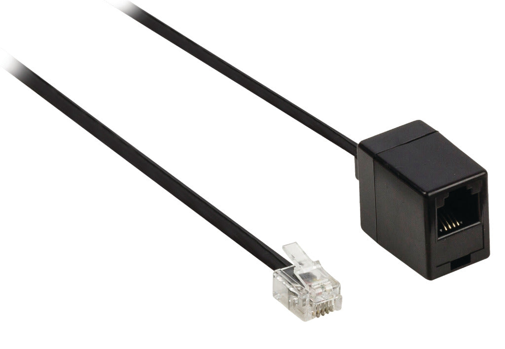 Valueline Valueline VLTP90205B100 Câble d'extension télécom Rj11 mâle Rj11 femelle 10,0 M noir