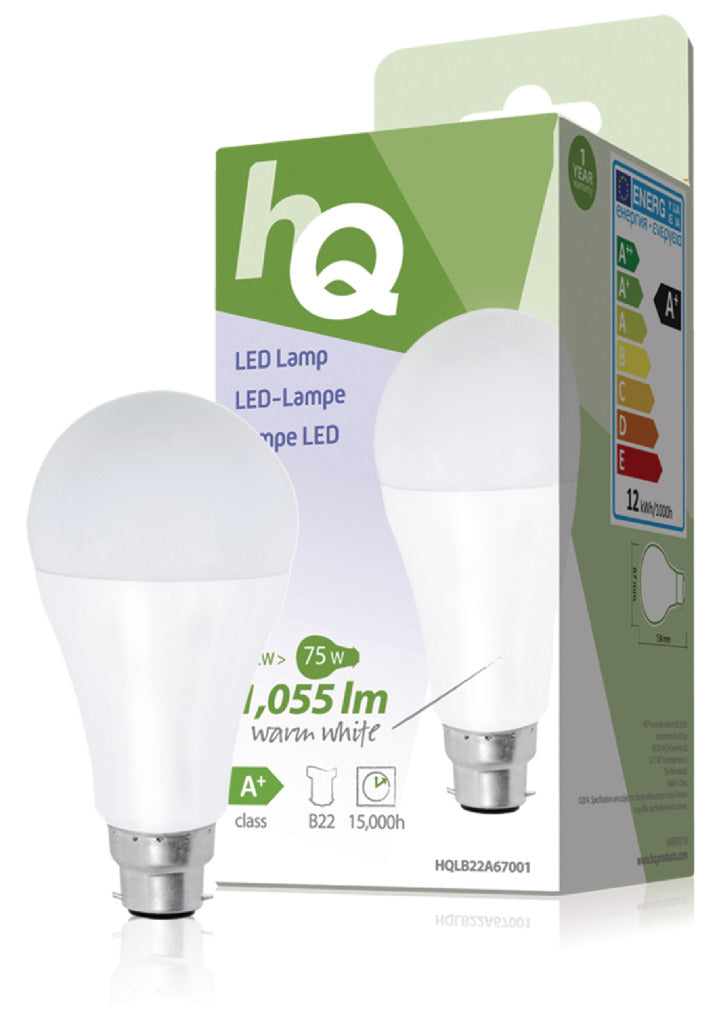 HQ LB22A67001 Ampoule LED A67 B22 12 W (75 W)