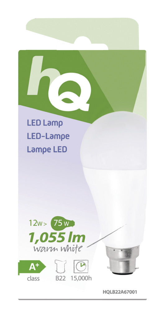HQ LB22A67001 Ampoule LED A67 B22 12 W (75 W)