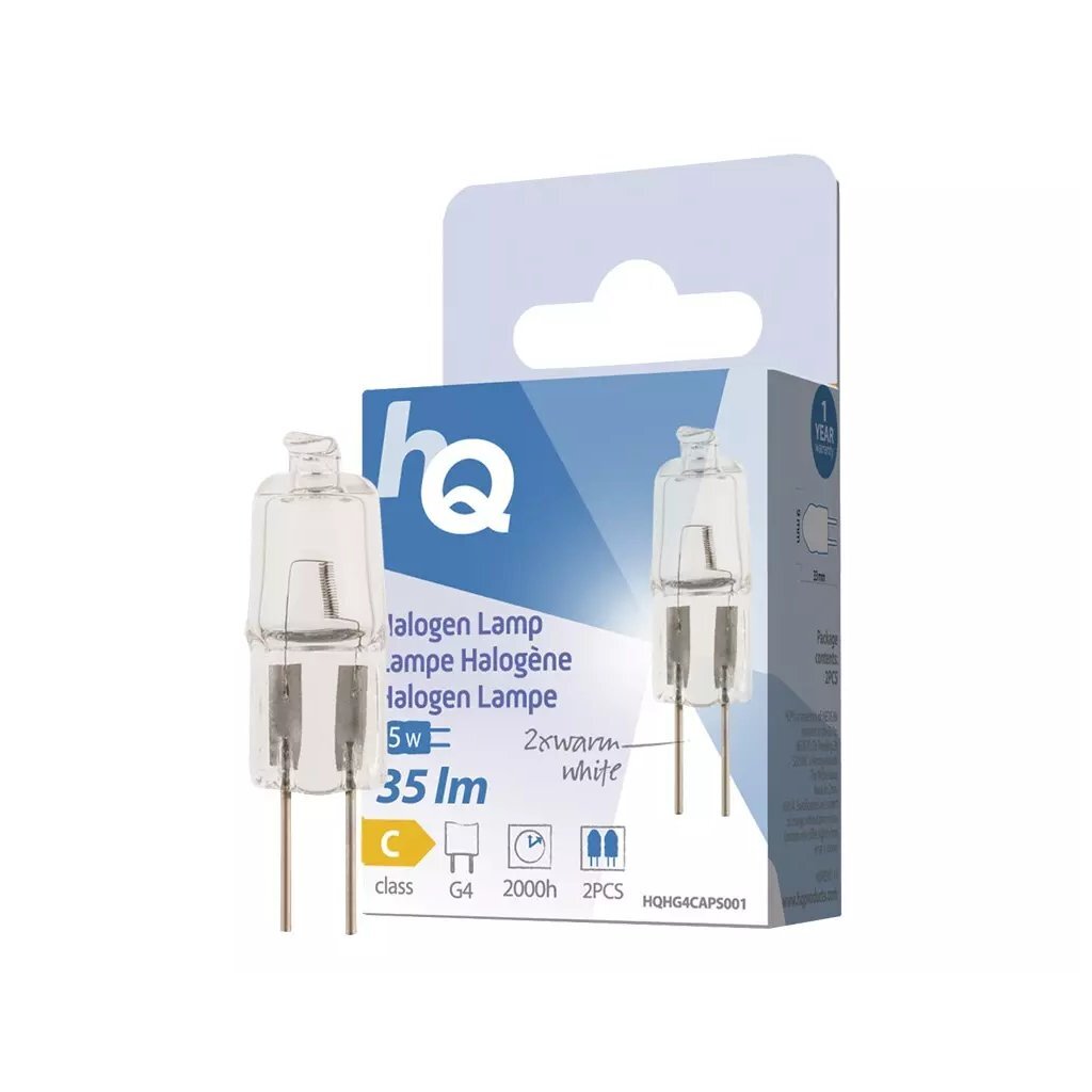Lampe halogène HQ g4 5w 35lm blanc chaud 2 pièces