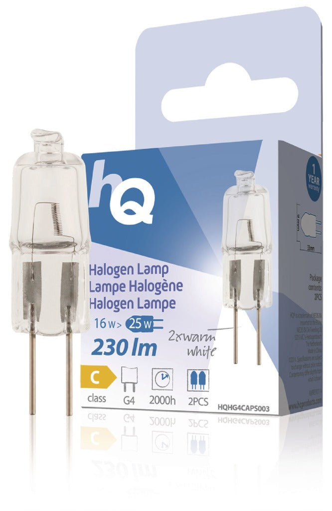 HQ HG4 CAPS003 lampe halogène capsule G4 16 W 230 lm 2 800 K