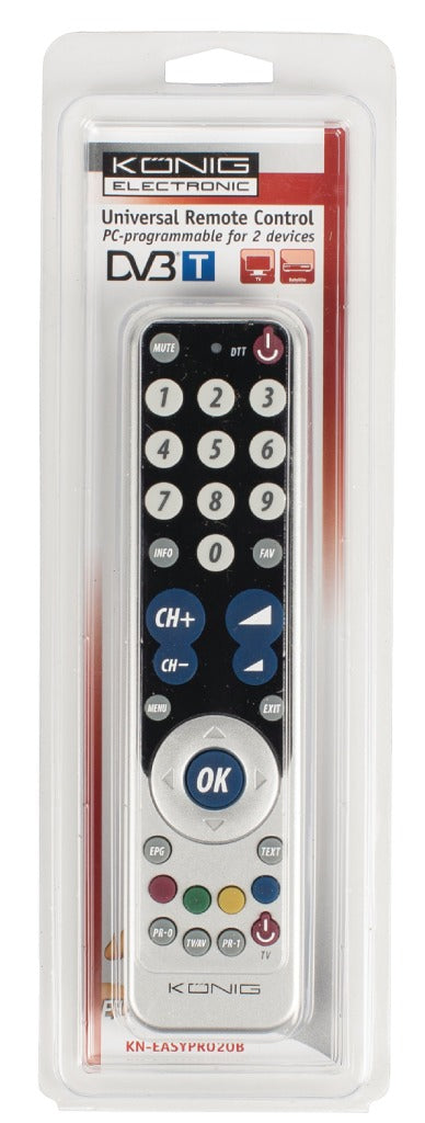 K ouml;nig könig kn-easypro20b télécommande universelle programmable avec PC pour 2 appareils