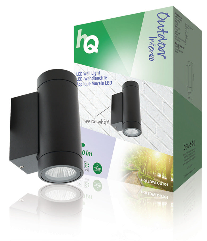 HQ ledwlout01 applique d'extérieur led 6 w 190 lm noir