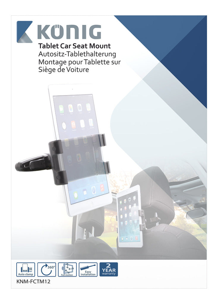 K ouml;nig knm-fctm12 support voiture tablette 360 degrés; rotatif et inclinable 0,7 kg