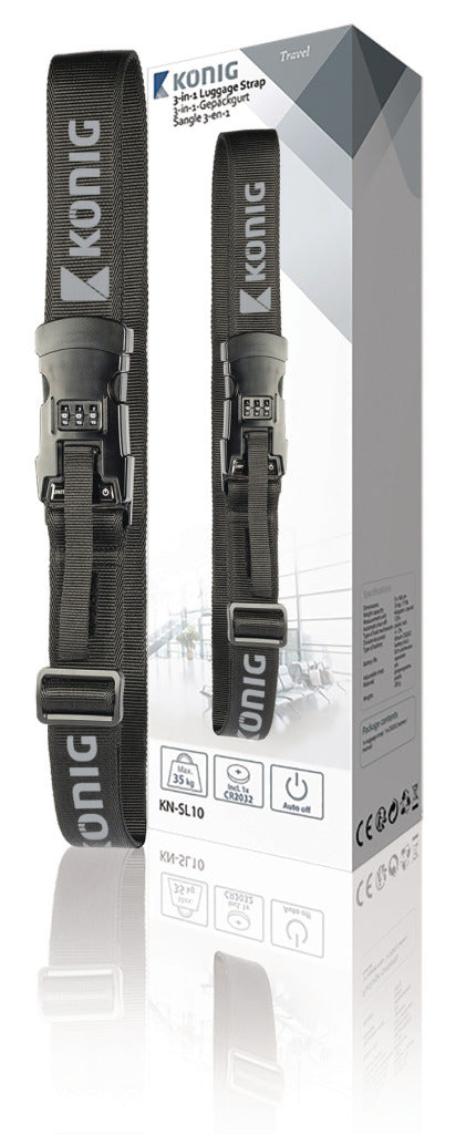 K ouml;nig k ouml;nig kn-SL10 sangle de valise avec échelle intégrée et serrure noir