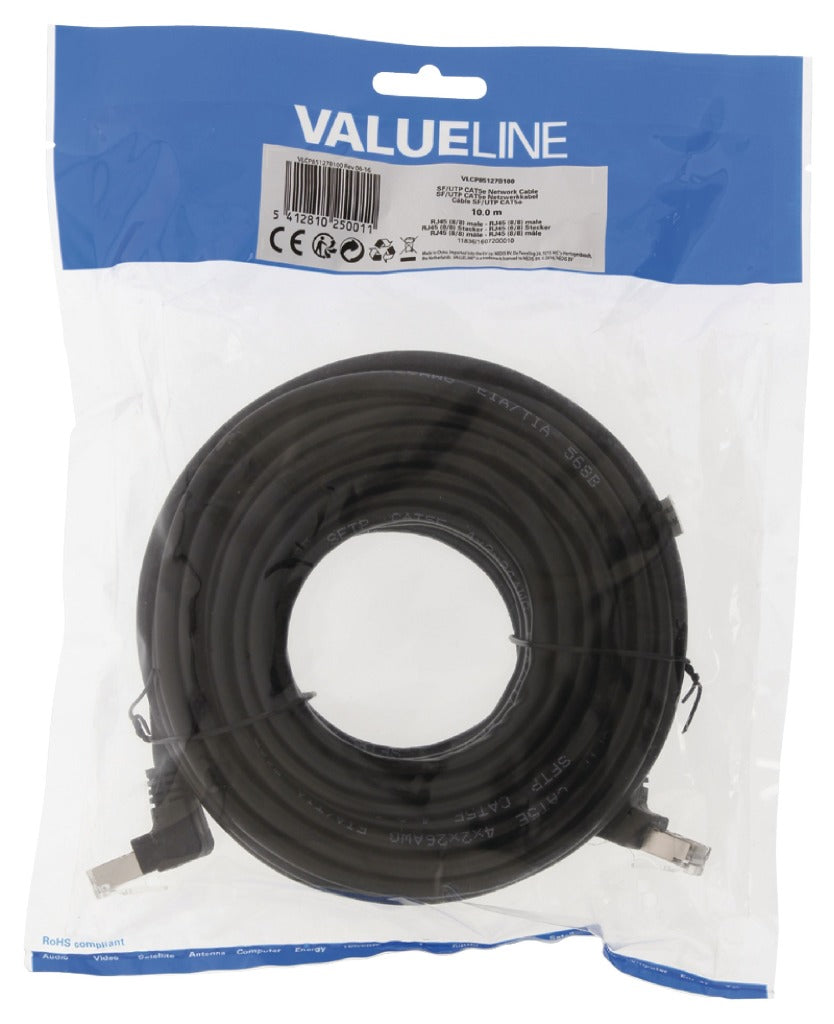 Valueline vlcp85127b100 cat5e sf câble réseau utp rj45 (8 8) mâle - rj45 (8 8) mâle 10,0 m noir