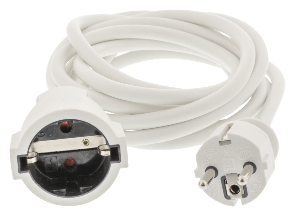 Jipy Kouml;Nig EC103F1WH Câble d'extension d'alimentation 3M H05VV-F 3G1.5 IP20 Blanc
