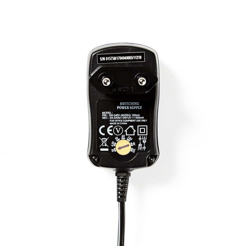 Nedis acpa006 adaptateur secteur universel 3 4,5 5 6 7,5 9 12 V DC 0,6 A