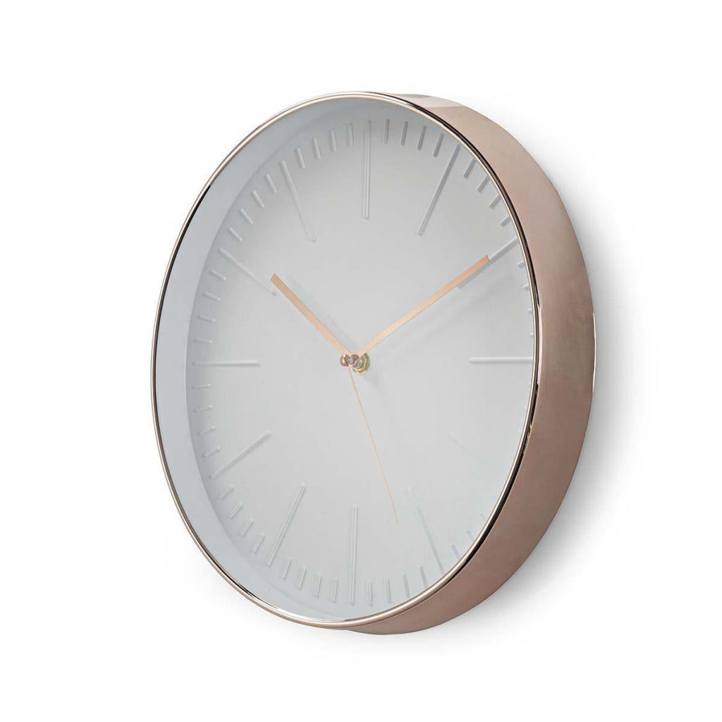 Nedis clwa013pc30re horloge murale ronde diamètre 30 cm blanc or rose