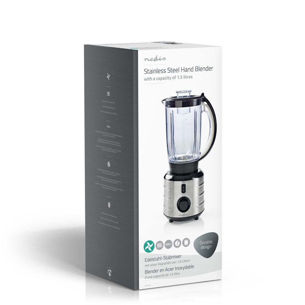 Nedis kabl210cal mixeur sur pied 500 w 1,5 l acier inoxydable