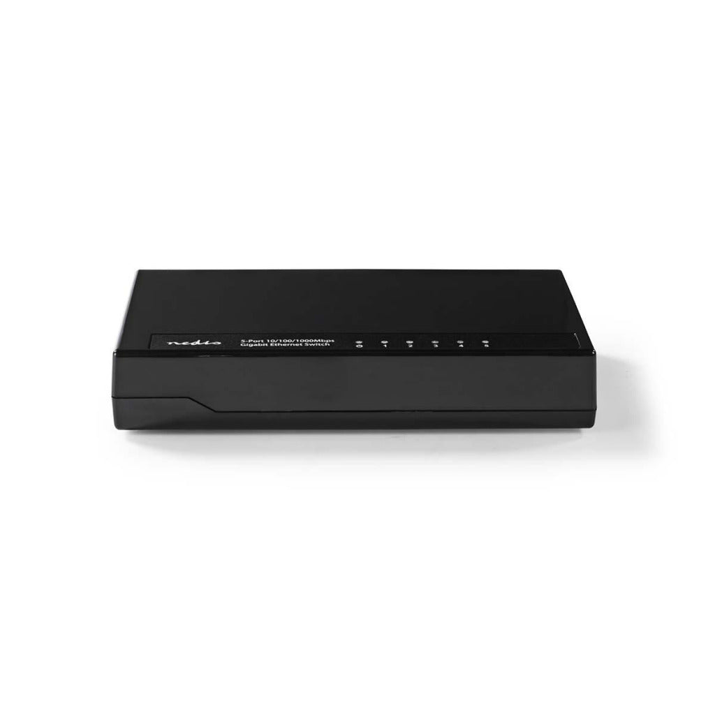 Nedis NSWH5P100BK Commutateur réseau 5 ports 1 Gbit/s Voyants LED