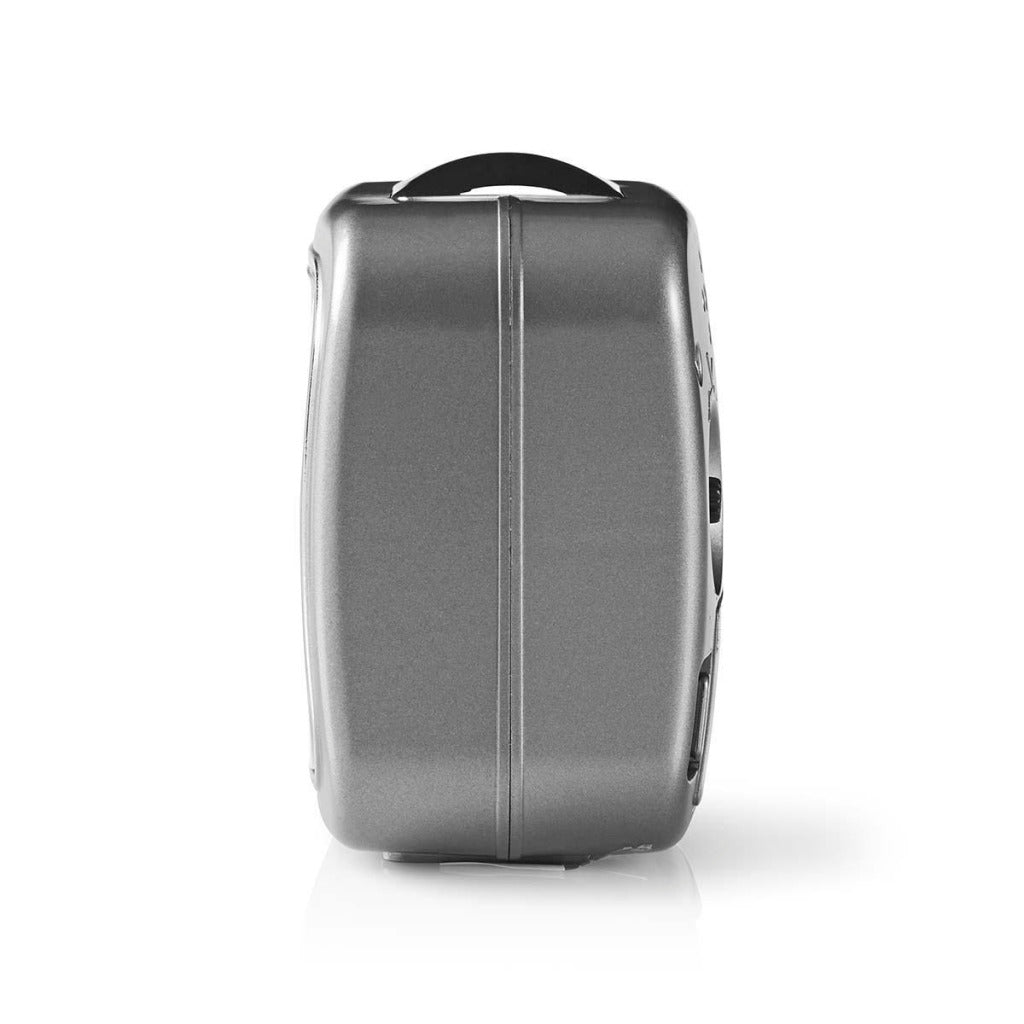 Nedis cldk005gy horloge de bureau analogique avec alarme carrée grise